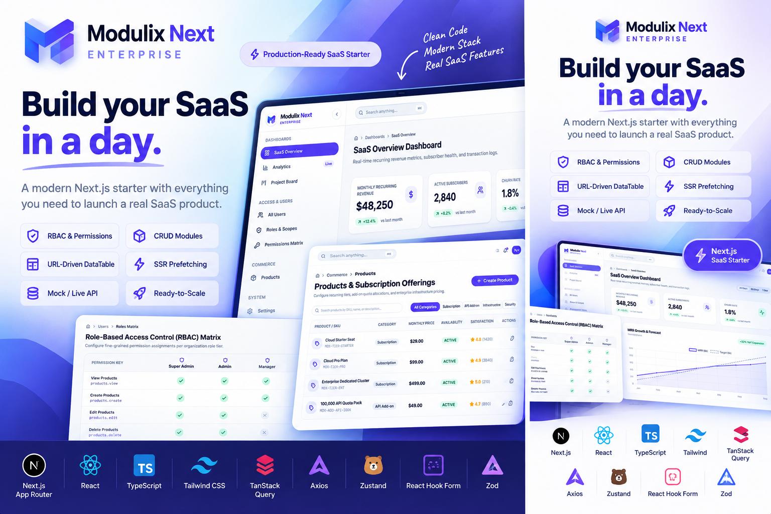 Modulix — NextJS 16 SaaS Starter + AI Development System