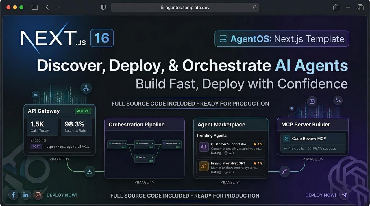 AgentOS SaaS Kit – The Ultimate Next.js AI Dashboard Template